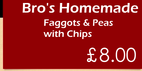 Homemade Faggots, Peas & Chips